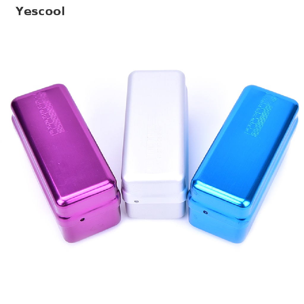 Yescool 1 Pc Kotak Sterilisasi 72 Lubang Bahan Aluminum Untuk File