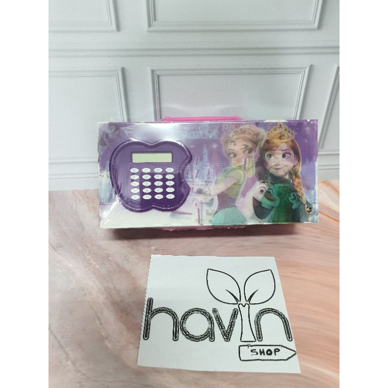 kotak pensil KODE PASSWORD ada KALKULATOR/PENCIL CASE KODE CALCULATOR-FROZEN