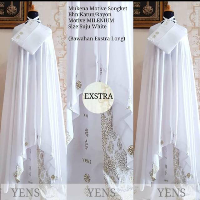 MUKENA BALI SONGKET SUPER JUMBO warna putih