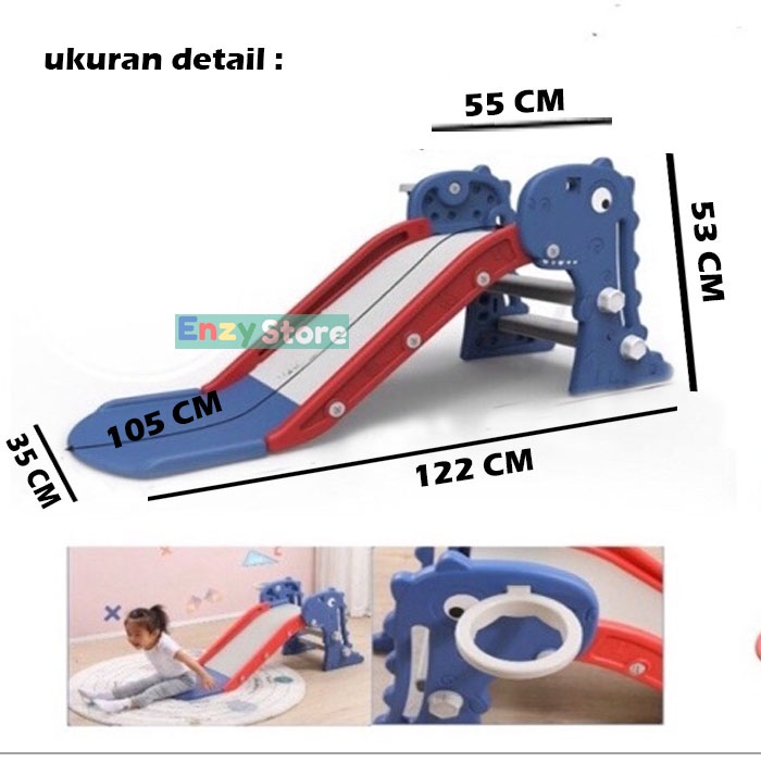 Mainan Anak Perosotan  Dino  VRT- 001 Ring Basket + Bola