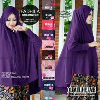 Jilbab Fadhila Tunic Jumbo Syari / hijab lengan khimar lengan jilbab baju