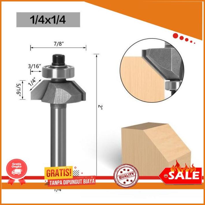 Mata Router Trimmer Profil Flush Trim Hpl Laminate 45 Derajat Degree