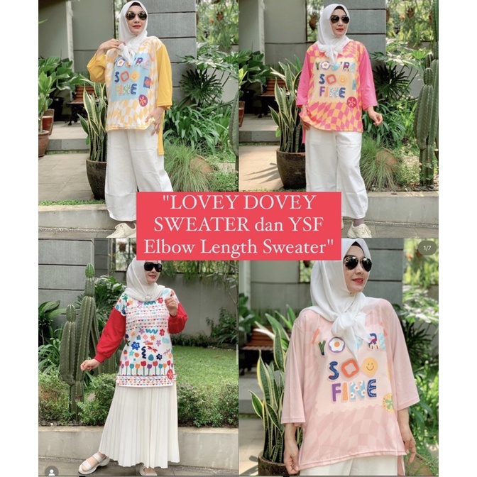 "LOVEY DOVEY SWEATER dan YSF Elbow Length Sweater" by giok /"LILY SCUBABA PANTS REG"/ Rok second Sig