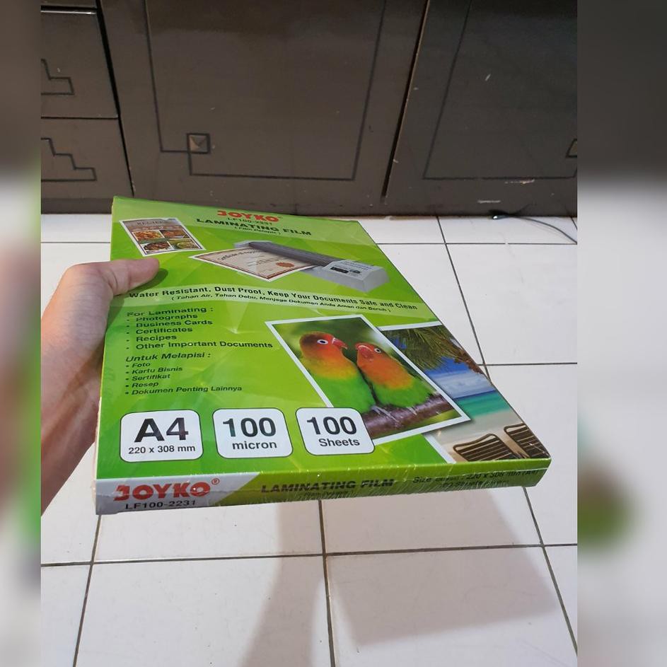 

۩ plastik laminating A4 joyko laminasi panas hot 100 micron ➼