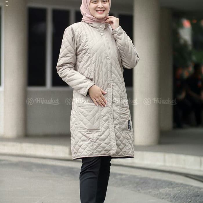 JAKET WANITA MUSLIMAH HIJACKET® BELVA ORIGINAL JAKET HIJABER INDONESIA-IVORY