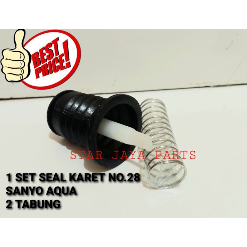 [SANYO AQUA]Set Seal Karet No.28 + Per + Tiang Plastik Pembuangan Mesin Cuci