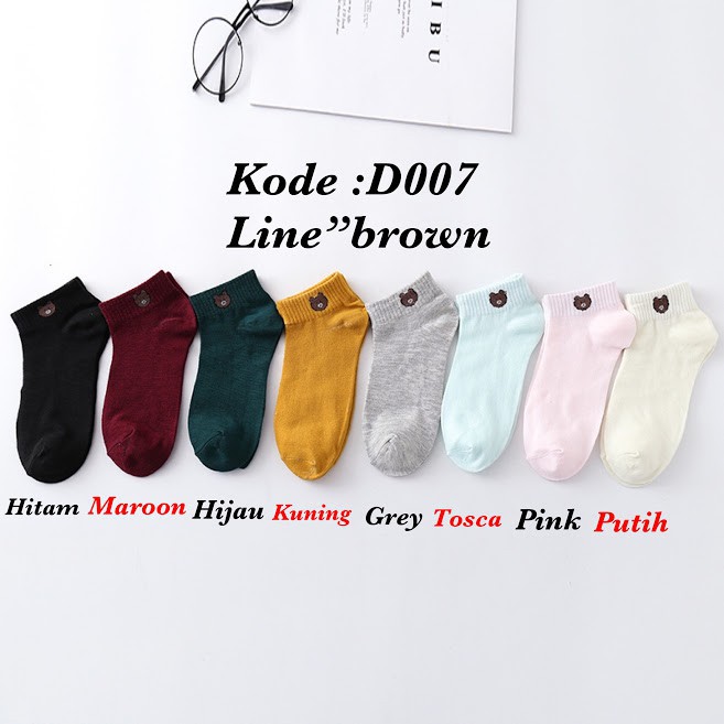 006 KAOS KAKI ANKLE KAUS KAKI IMPORT MURAH KAOS KAKI SEMATA KAKI / MOTIF LINE LUCU-6