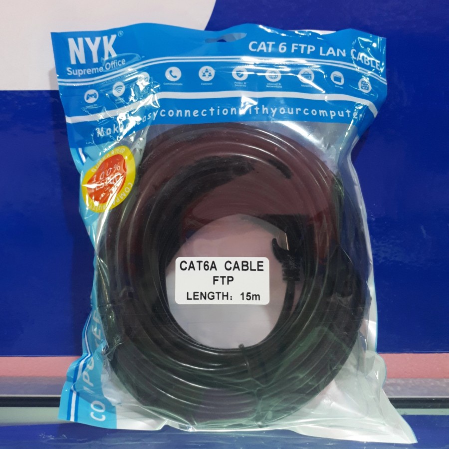 NYK Kabel Lan FTP Cat6A 15Meter Outdoor Internet Ethernet Cable