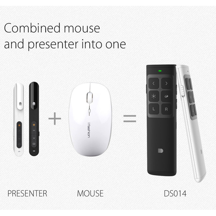

Utrs0e4 Doosl Rechargeable Wireless Air Mouse Presenter With Pointer All In 1 - Hitam As71S0D