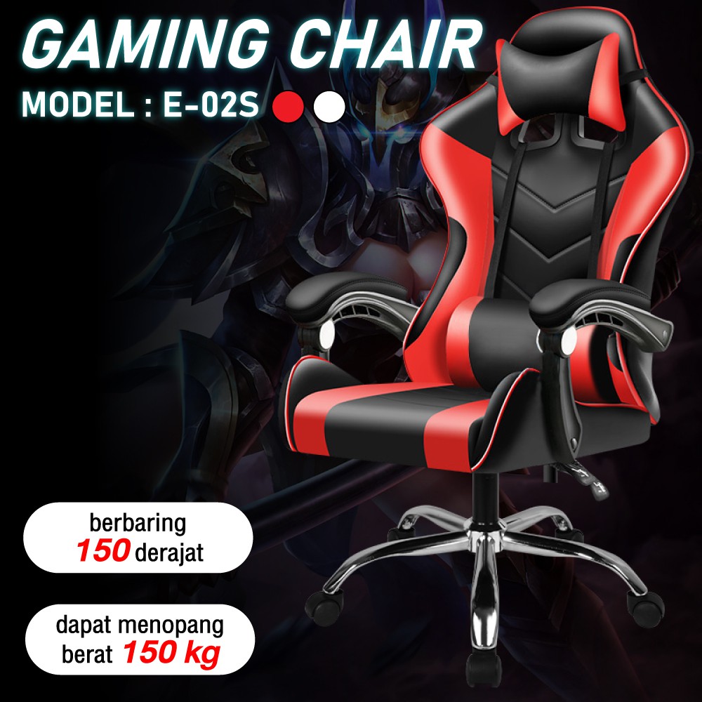 Kursi Gaming Gaming Chair Premium Quality Gaming Chair Kursi Gaming Murah E 02s Red Shopee Indonesia