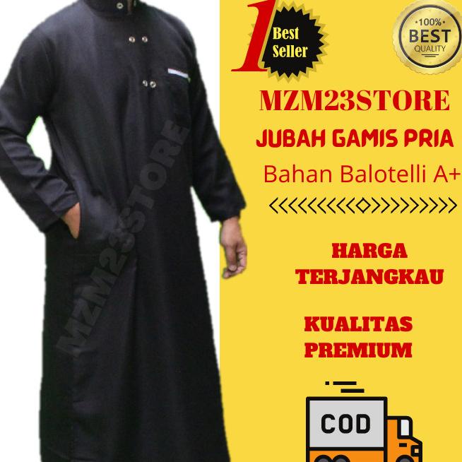 JUBAH GAMIS PRIA WARNA HITAM/ JUBAH MUSLIM/ JUBAH GAMIS MURAH