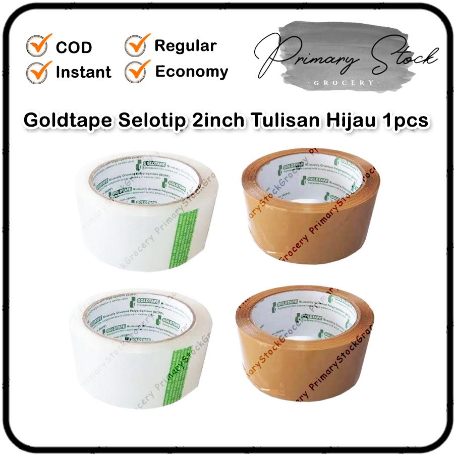 

Goldtape Bening Selotip Coklat Tulisan Hijau Lakban Besar 2 Inch Solatip 48mm