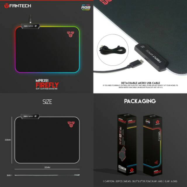 Mousepad Gaming Fantech RGB FIREFLY MPR 351S