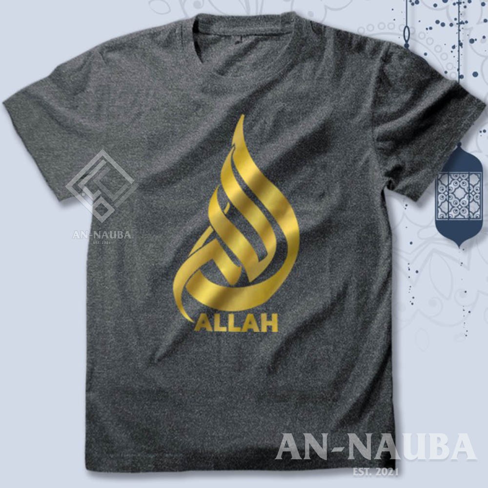 KAOS DAKWAH ISLAMI ALLAH KALIGRAFI GOLD / Baju Distro Santri Islam / Tshirt Muslim Trendy [AN-6299]-6