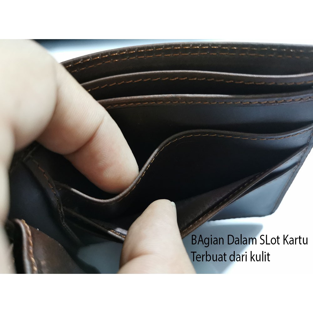 Dompet Couple Polos kulit asli Custom Grafir Nama Grade Tertinggi