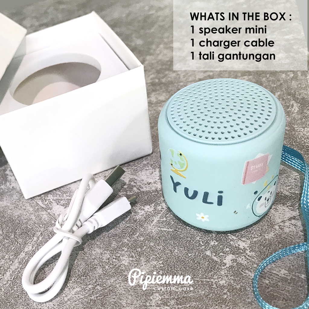 Speaker Bluetooth Mini Custom Gambar /Tulisan/ Nama Bebas Suka Suka Kado Cewek Cowok Birthday Gift