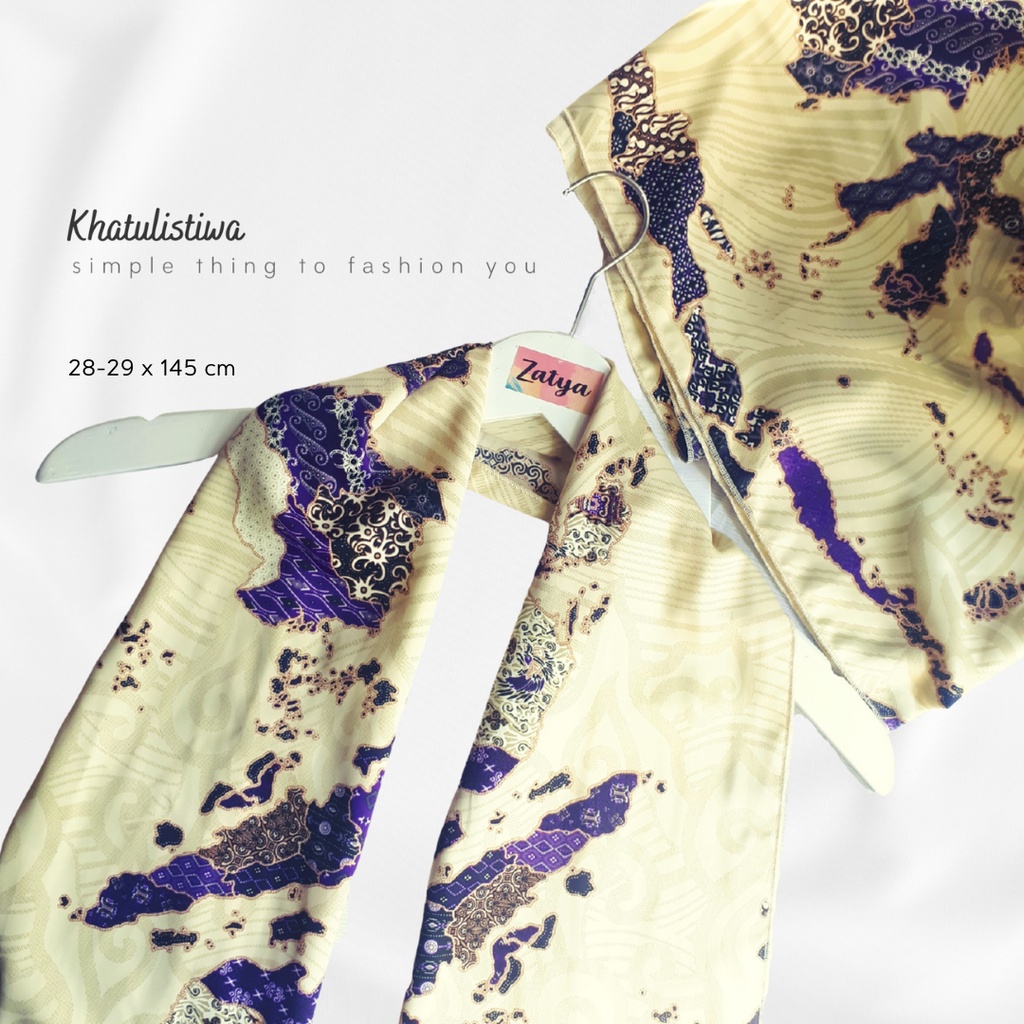 New Arrival ZATYA Long Syal/Scarf Batik Silk Series-Khatulistiwa Ungu