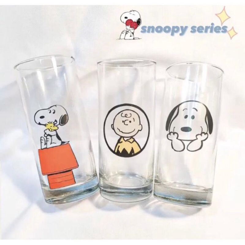 Gelas kaca korea estetik | gelas kaca lucu | gelas kaca kartun snoopy