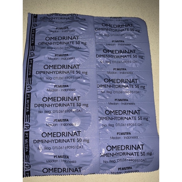 OMEDRINAT 50MG Per strip 10 tablet  MUTIFA / OBAT VERTIGO MEREDAKAN MUAL DAN MUNTAH