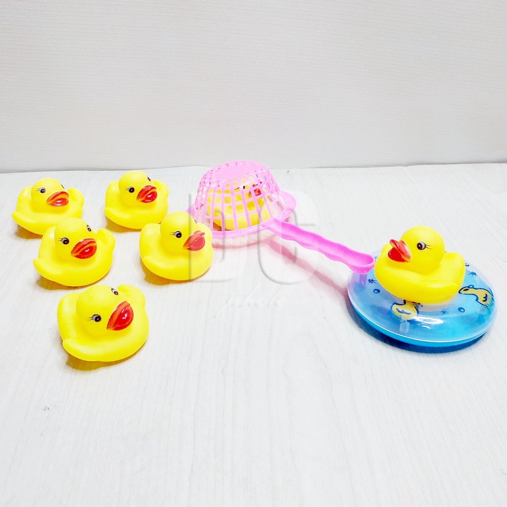 Baby Love Toy Mainan Mandi Encit Bebek Cit Karet Berdecit Jaring Pelampung