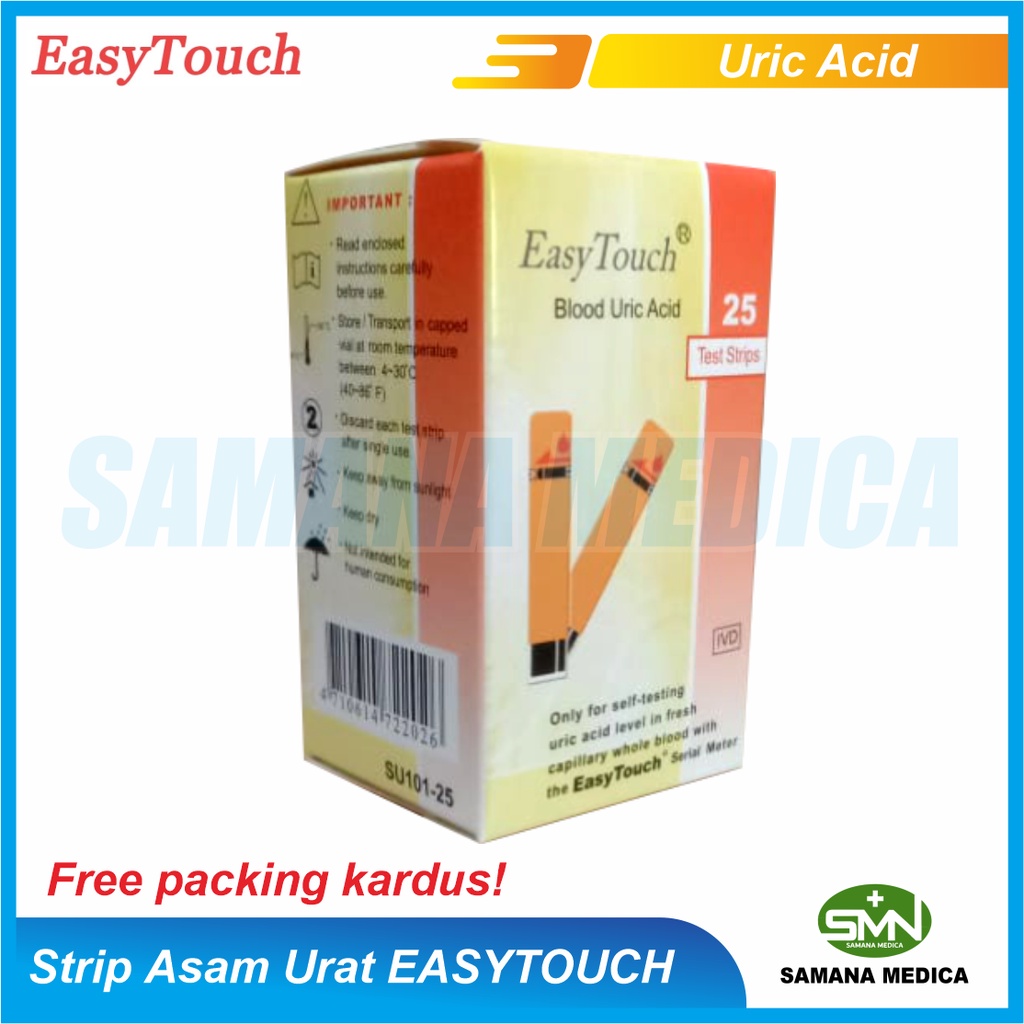 Strip Asam Urat Easytouch GCU 3 in 1 Refill Stik Uric Acid Easy Touch isi 25