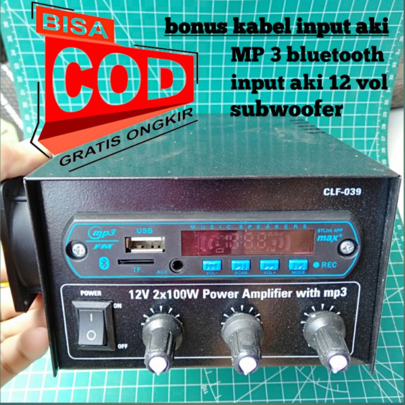 amplifier dc 12 vol plus mp3 bluetooth power amplifier mobil