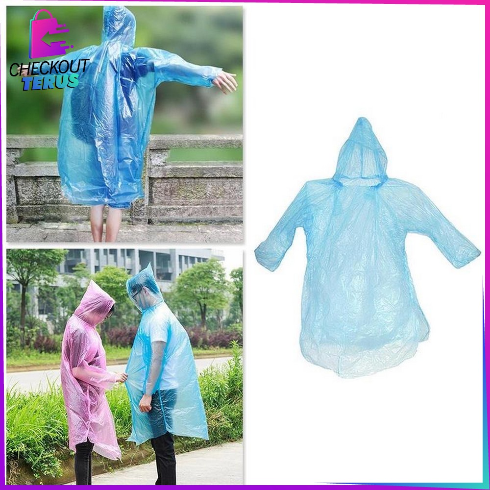 CT C174 Jas Hujan Plastik Kresek Jas Hujan Pakai Disposable Raincoat Mantel Hujan Kantong Kresek Mantel Hujan Murah Jas Hujan Plastik