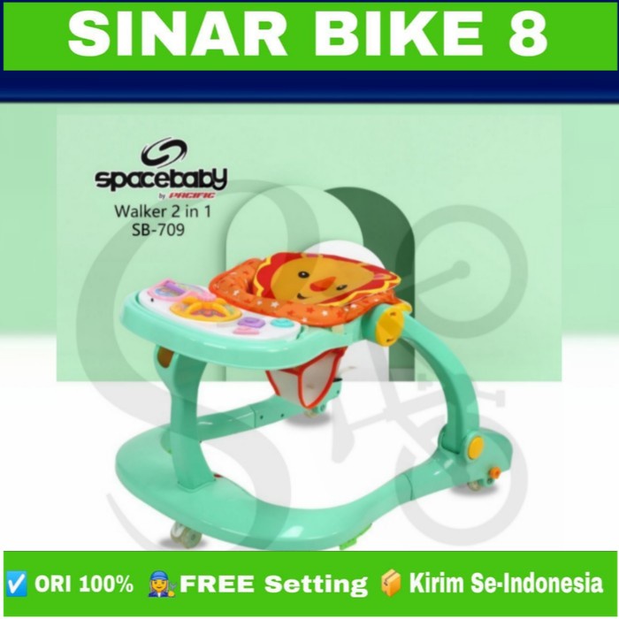 Baby Walker SPACE BABY SB 709 2 In 1 Alat Bantu JAlan Bayi Ada Musik Dan Mainan