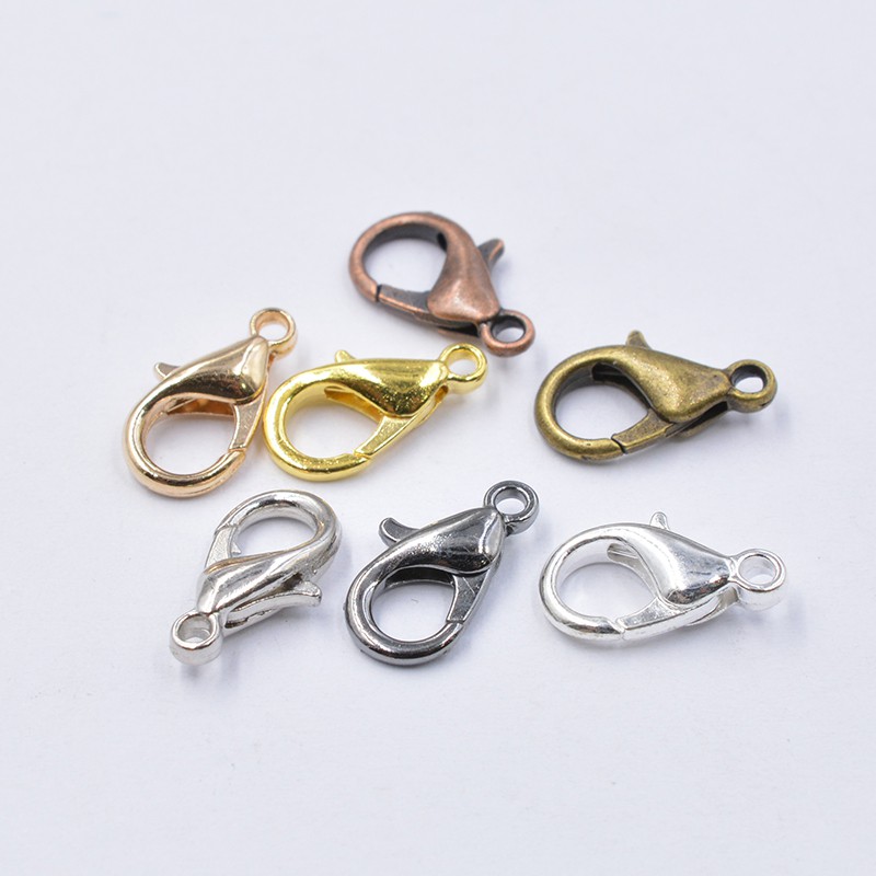 50Pcs / lot Kait Lobster Bahan Alloy Untuk Aksesoris Perhiasan Gelang Kalung Rantai