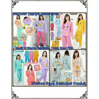 Promo Piyama Baju Tidur  PP Bahan  Kaos  Baju Panjang  Celana  