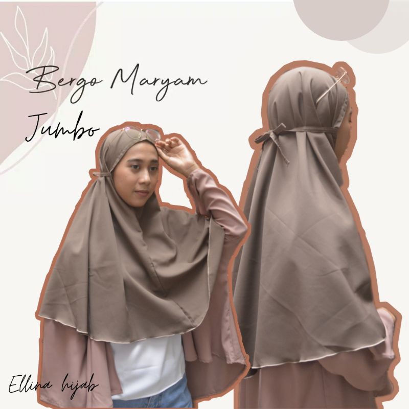 BERGO MARYAM JILBAB BERGO TALI WOLFIS JUMBO / KHIMAR BERGO NISMA / KHIMAR TALI INSTAN WOLFIS