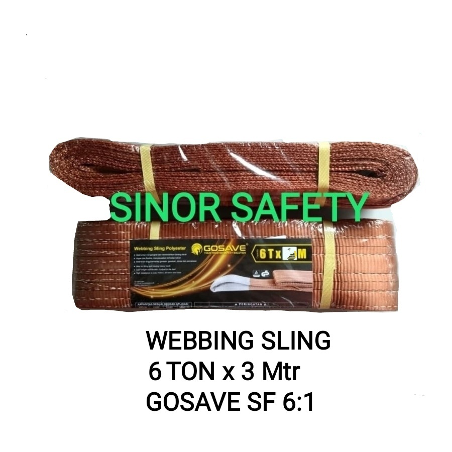 WEBBING SLING 6 Ton x 3 Meter Tali Pengikat Pengangkat Safety