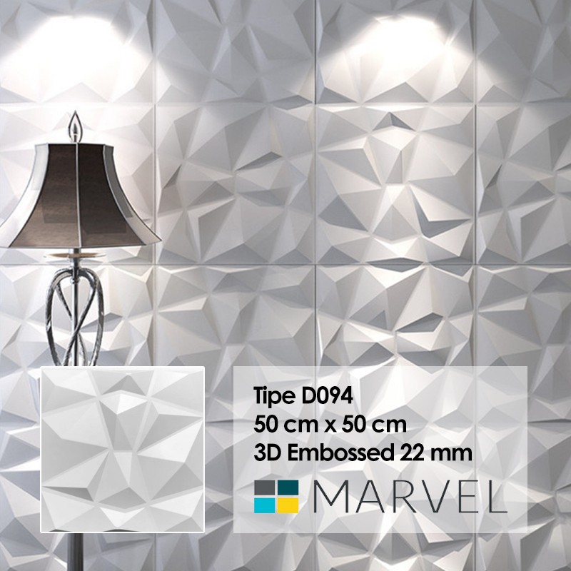 Wall Panel 3D Dinding Ornamen Bahan PVC Bisa Dibersihkan Motif Timbul MINIMAL ORDER 6 PCS-D094 50x50cm