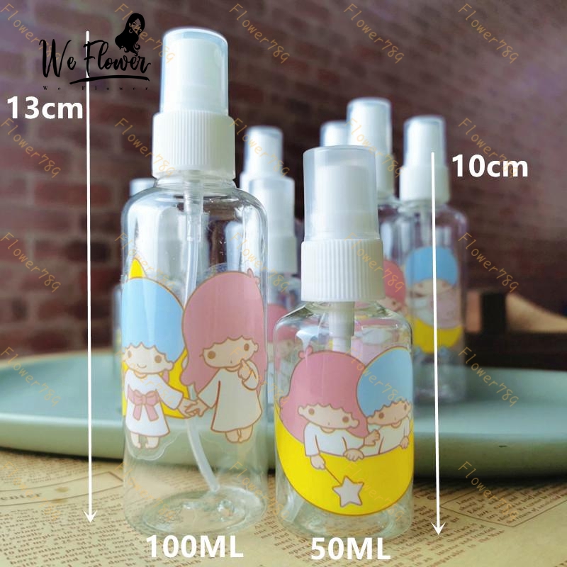 (We) Botol Kosong Model Semprot Bahan Plastik Desain Bintang Kapasitas 50/100ml Portabel Refillable Untuk Kosmetik