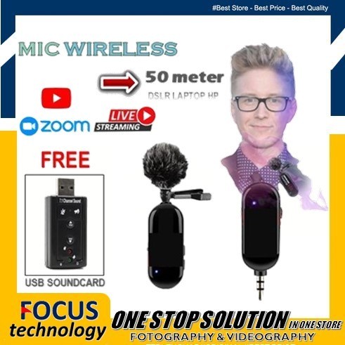 Microphone Mic Clip On Wireless VLOG ASMR Kamera DSLR Smartphone