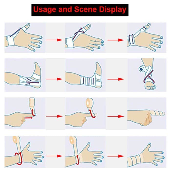 Sport Bandage Wrap Tape Kinesiology Elastoplast Medical Injury Support 5cm x 4.5m - C103