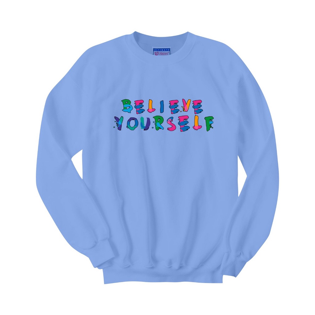 SWEATER CREWNECK BELIEVE YOURSELF PRIA/WANITA