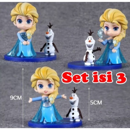 

Cake Unik Birthday Cake 3pcs/set Frozen Elsa Figurine Topper Limited