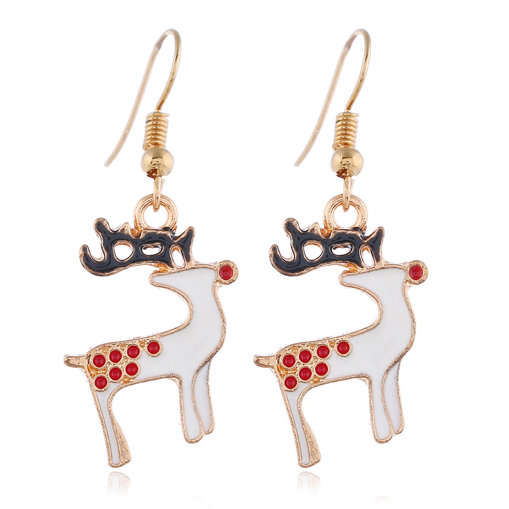 Eropa dan Amerika Natal set ornamen Santa Claus elk Bell kartun anting-anting kalung cincin gelang 4