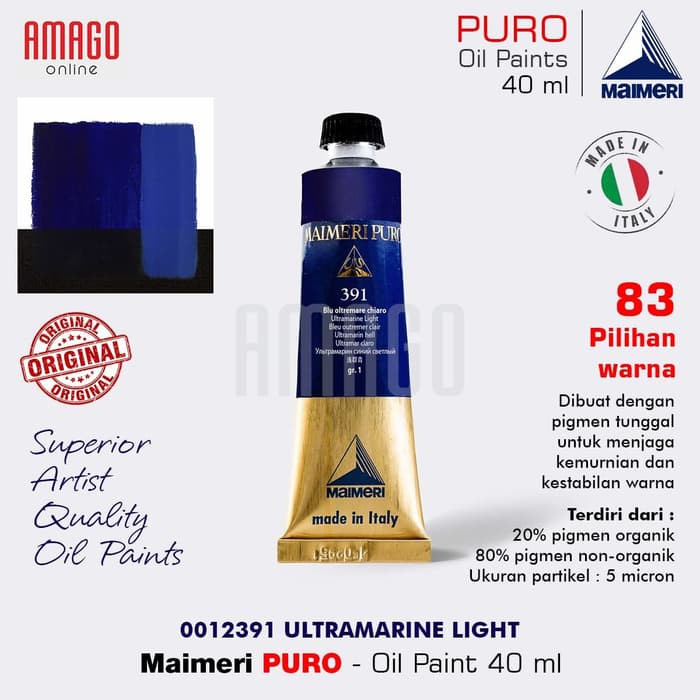 MAIMERI PURO - OIL PAINT - ULTRAMARINE LIGHT - 40ML - M0012391