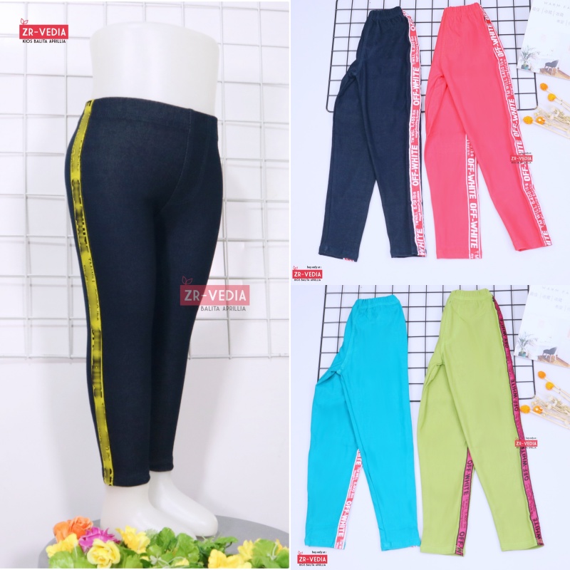 Jegging LIST Uk. 5-6 tahun /  Legging Jeans Stripe Anak Celana Panjang Polos Denim Import Murah