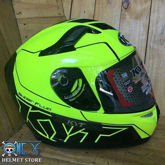 HELM KYT K2 RIDER SUPERFLUO #1 Black/yellow fluo (Ongkir 2kg)