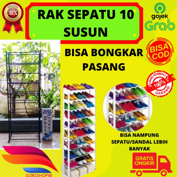 rak sepatu portable 10 susun tempat sepatu rak susun lemari sepatu rak sepatu susun rak serbaguna