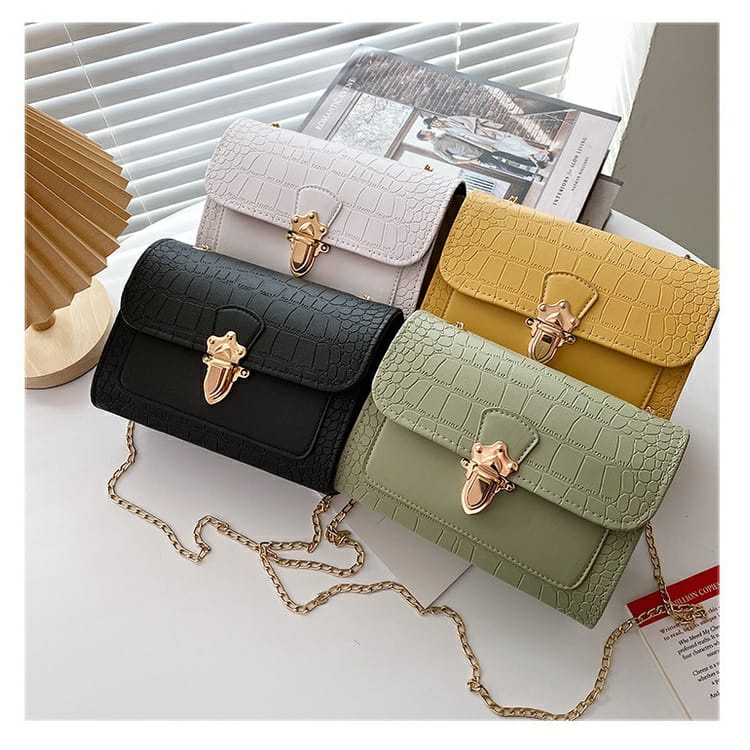 Tas Selempang Wanita Emily Croco Sling Bag Wanita Emily Croco / Tas Wanita Lock King Croco