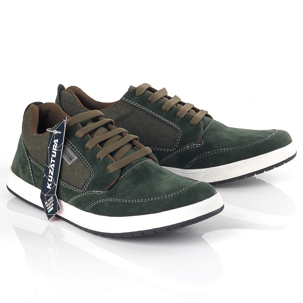 KUZATURA Sepatu Sneakers Hijau Olive Pria KSU KZR 571 KUZATURA Sepatu Sneakers Hijau Olive Pria KSU KZR 571