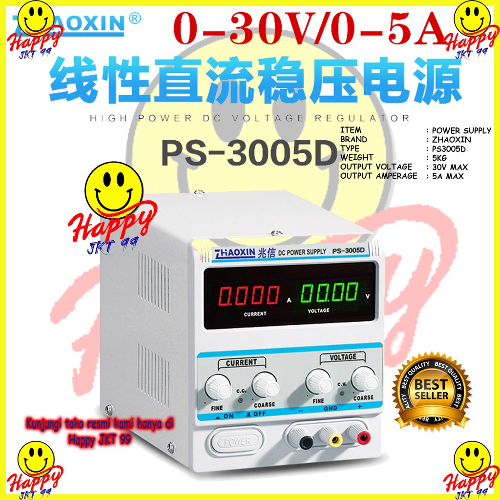 [ HAPPY JKT 99 ] POWER SUPPLY 30V 5A ZHAOXIN PS-3005D PS3005D PS 3005D PS 3005 D PS3005 ORIGINAL