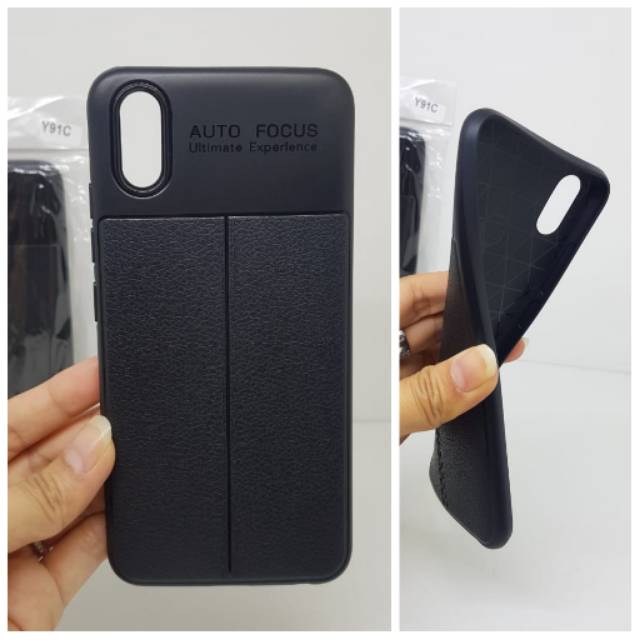 Auto Focus Vivo Y91C 6.22 inchi Leather Soft Case Vivo Y91i Auto Fokus Vivo Y91c Kulit Jeruk