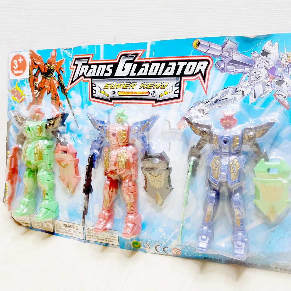 Trans Gladiator Super Hero 1101A Mainan Robot Tempur