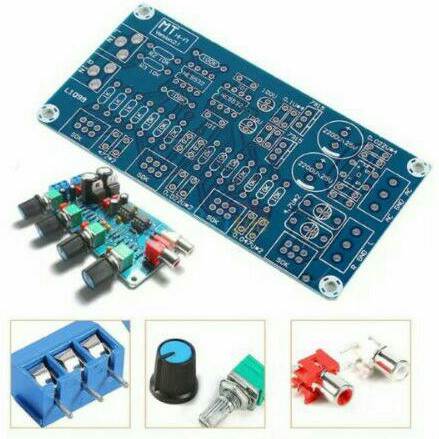 Diy Tone Control Preamp Stereo Pre-amplifier Board DIY Set 4 Channel Tegangan CT 15V