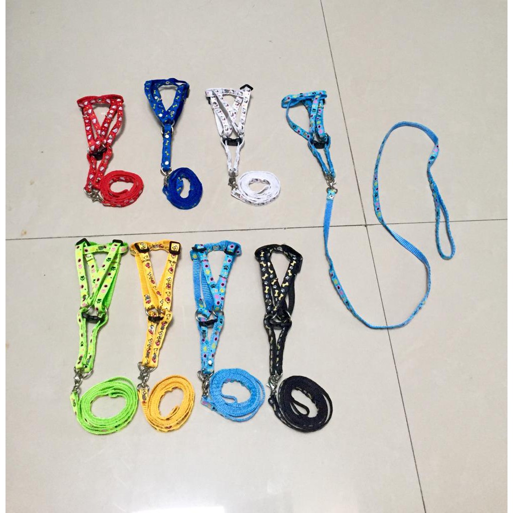 7626 Tali Tuntun dan Harness Motif lokal Size Small Kucing Anjing Lebar 1cm